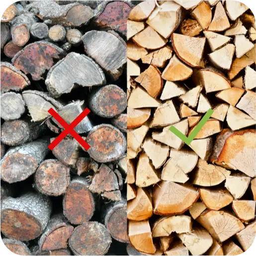Seasoned versus kiln-dried firewood comparison